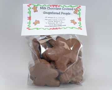 Chocolate covered  gingerbread people 8 ounce package