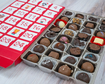 advent calendar with 32 pieces of chocolate