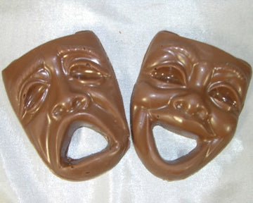 milk chocolate theater masks comedy tragedy